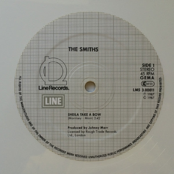 Image of Label Cover of LP - VG/VG+ - THE SMITHS, Sheila Take A Bow (Line Records; LMS 3.00011, Germany 1987, White Vinyl), Light edge wear,  - 3446270S