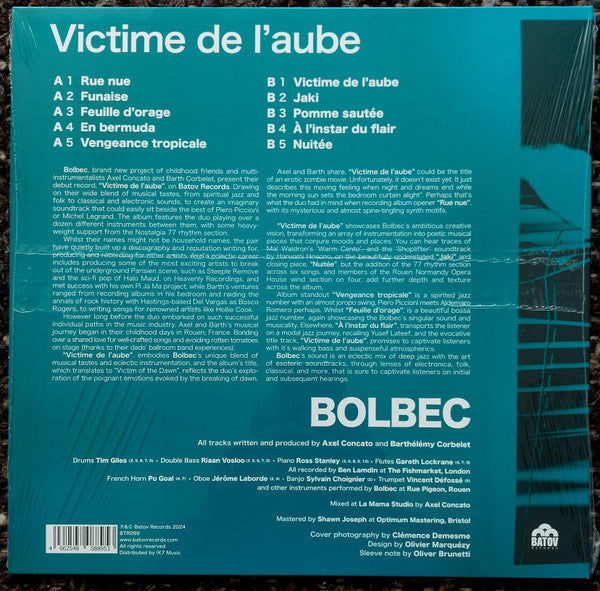 Image of Back Cover of LP - EX/VG+ - BOLBEC, Victime De L'aube (Batov Records; BTR099, UK 2024, Textured Sleeve), Still in hype stickered shrinkwrap.,  - 3426151E
