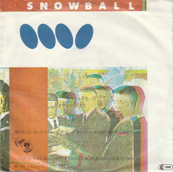 Image of Back Cover of 7" - VG/VG - DEVO, Whip It (Virgin Green & Red Labels With Stemra Box; 102 603, Benelux 1980, Picture Sleeve, Large Centre), Sleeve intact but a little worn. ,  - 3416351C