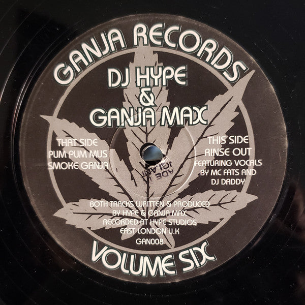 Image of Front Cover of 12" - /G+ - DJ HYPE & GANJA MAX, Volume Six (Ganja Records; GAN008, UK 1995, Plain Sleeve), ,  - 3426162E