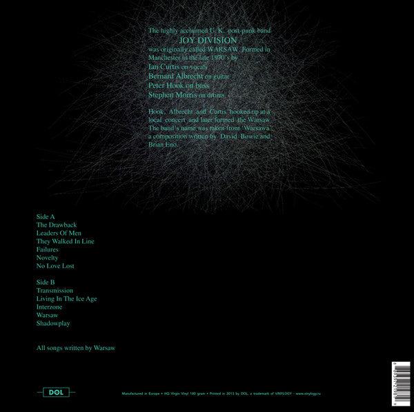 Image of Back Cover of LP - VG+/VG+ - WARSAW (JOY DIVISION), Warsaw (DOL; DOL981H, Europe 2018 Reissue, 180 Gram Vinyl), ,  - 3446273S