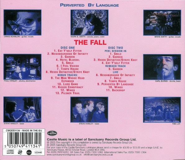 Image of Back Cover of 2xCD - VG+/VG+ - THE FALL, Perverted By Language (Castle Music; CMQDD1134, UK 2005 Reissue, Double CD Case), ,  - 3416477C