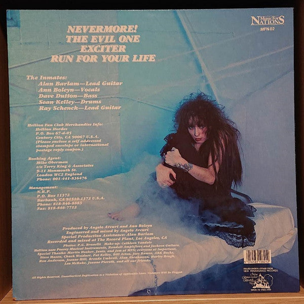 Image of Back Cover of 12" EP - VG/VG - HELLION, Postcards From The Asylum (Music For Nations; MFN 82, UK 1988, Picture Sleeve, Inner), ,  - 3416484C