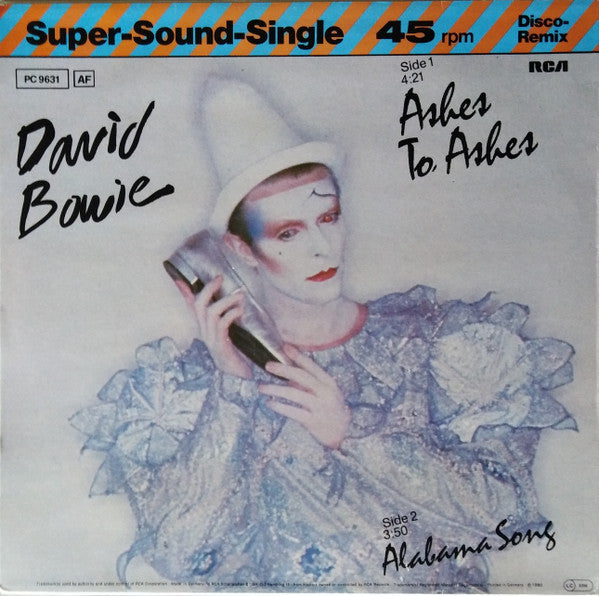 Image of Back Cover of 12" - VG/VG+ - DAVID BOWIE, Ashes to Ashes (RCA Black labels; PC 9631, Germany 1980), Top right corner cut,  - 3446308S