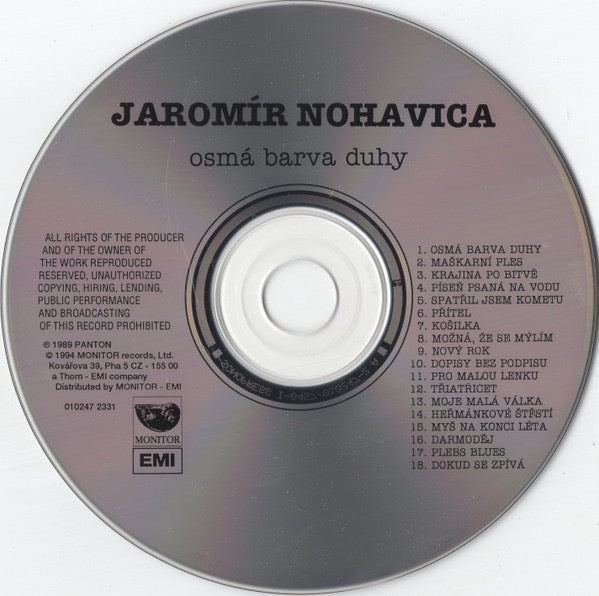 Image of Label Cover of CD - VG+/VG - JAROM R NOHAVICA, Osm  Barva Duhy (Monitor-EMI; 010247   2331, Czech Republic 1994, Jewel Case), ,  - 3416506C