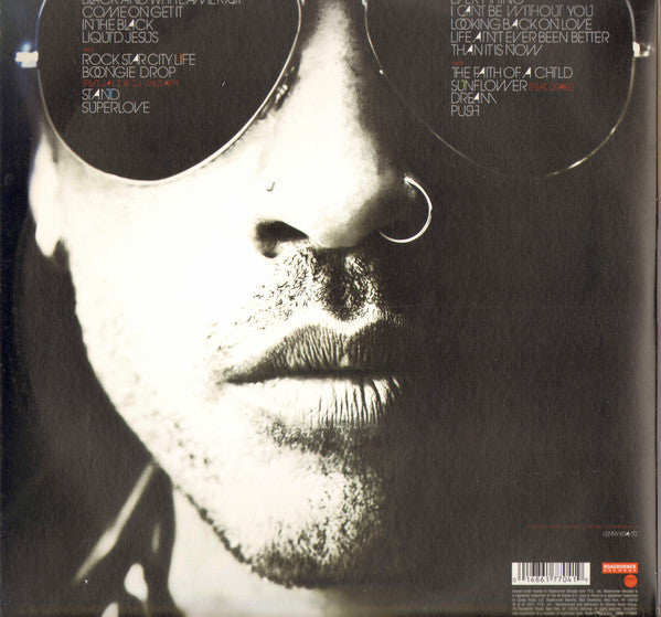 Image of Back Cover of 2xLP - VG+/VG - LENNY KRAVITZ, Black And White America (Roadrunner Records; 1686-177041, US 2011, Gatefold, 2 Inners), Strong VG, light hairlines, storage marks. Still in hype stickered shrinkwrap. ,  - 3426174E