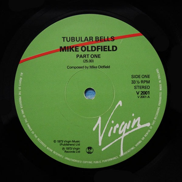 Image of Label Cover of LP - VG/VG - MIKE OLDFIELD, Tubular Bells (Virgin Red/Green Labels; V 2001, UK 1970s Reissue, Townhouse), Strong VG,  - 3416516C