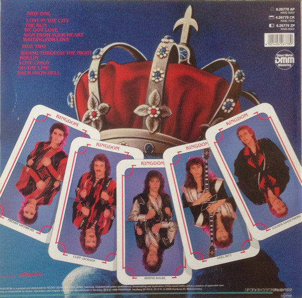 Image of Back Cover of LP - VG+/VG+ - KINGDOM, Lost In The City (Frontrow; 6.26778 AP, Germany 1988, Inner), Light edge wear.,  - 3416491C