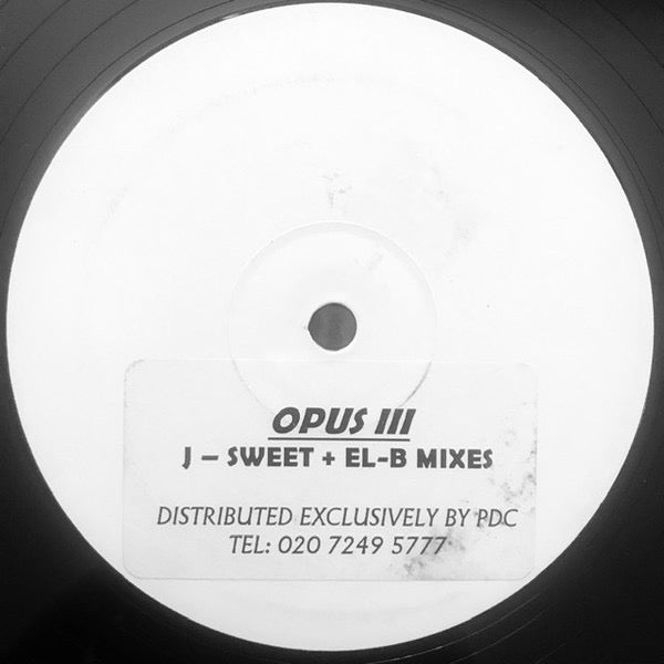 Image of Front Cover of 12" - /G - OPUS III, It's A Fine Day (J-Sweet + El-B Mixes) (Not On Label (Opus ; OP001, UK 2001, Stickered White Label, Unofficial Release), Extensively scuffed and mark. Marker on labels., A		It's A Fine Day (El-B Mix)AA		It's A Fine Day (J-Sweet Mix) - 3416521C