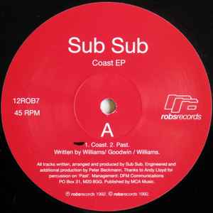 Image of Front Cover of 12" - /G+ - SUB SUB, Coast EP (Robs Records; 12ROB7, UK 1992, Plain Sleeve), lots of fine hairlines and one or two scuffs. plain sleeve - no company sleeve,  - 3446397S