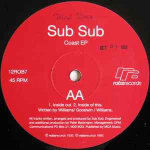 Image of Back Cover of 12" - /G+ - SUB SUB, Coast EP (Robs Records; 12ROB7, UK 1992, Plain Sleeve), lots of fine hairlines and one or two scuffs. plain sleeve - no company sleeve,  - 3446397S