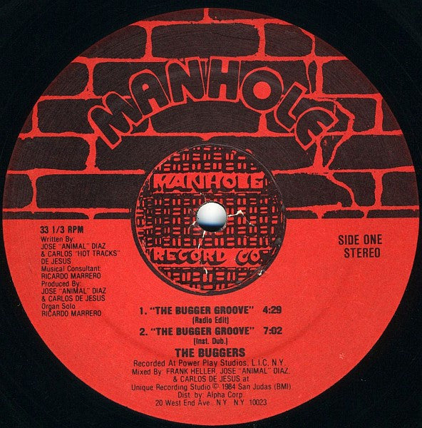 Image of Front Cover of 12" - /G+ - THE BUGGERS, The Bugger Groove (Manhole Record Co.; A-92, US 1984), Hairline marks only, plays VG/VG+.,  - 3446366S