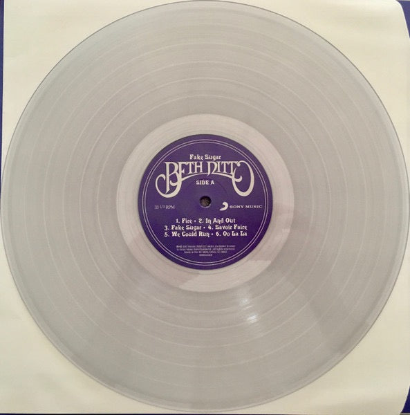 Image of Label Cover of LP - VG+/VG+ - BETH DITTO, Fake Sugar (Sony Music; 88985434831, Europe 2017, Gatefold, Transparent Vinyl. The Gossip), ,  - 3416547C