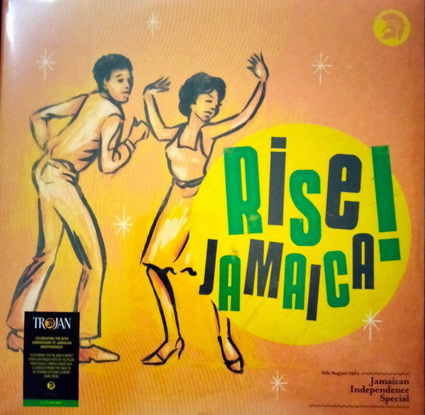 Image of Front Cover of 2xLP - EX/EX - VARIOUS, Rise Jamaica! (Trojan Records; TJDLP604, UK 2022, Insert, Yellow Vinyl & Green Vinyl), Opened Instore, Still In Stickered Shrinkwrap,  - 3446359S