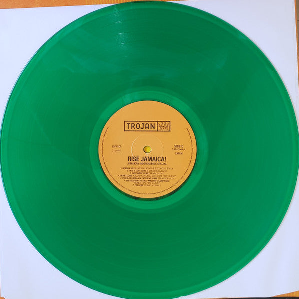 Image of Back Cover of 2xLP - EX/EX - VARIOUS, Rise Jamaica! (Trojan Records; TJDLP604, UK 2022, Insert, Yellow Vinyl & Green Vinyl), Opened Instore, Still In Stickered Shrinkwrap,  - 3446359S