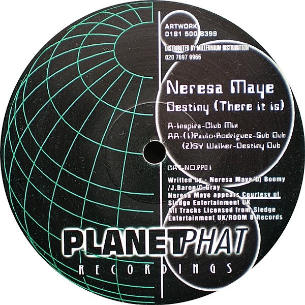 Image of Front Cover of 12" - /G+ - NERESA MAYE, Destiny (There It Is) (Planet Phat Recordings; PP01, UK 1999), Lots of scuffs and marks.,  - 3416527C