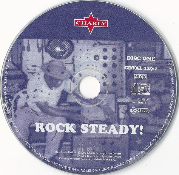 Image of Label Cover of 2xCD - VG+/VG+ - VARIOUS, Rock Steady! 40 Ska & Rock Steady Classics from Treasure Isle (Charly Records; CDVAL 129-2, Germany 2000, Card Slipcase with Jewel Case inside), ,  - 3416556C
