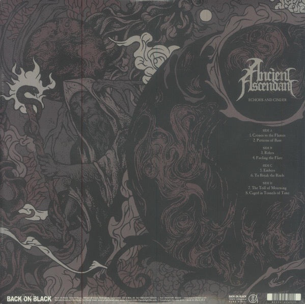 Image of Back Cover of 2xLP - VG+/VG - ANCIENT ASCENDANT, Echoes And Cinder (Back On Black; BOBV395LP, UK & Europe 2014, Gatefold, Burgundy Vinyl), ,  - 3516030C