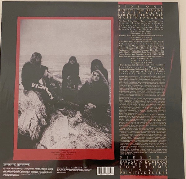 Image of Back Cover of LP - NEW/NEW - SEPULTURA, Beneath the Remains (Rhino Atlantic; 603497803750, UK 2026 Reissue, Inner), ,  - 3516036C