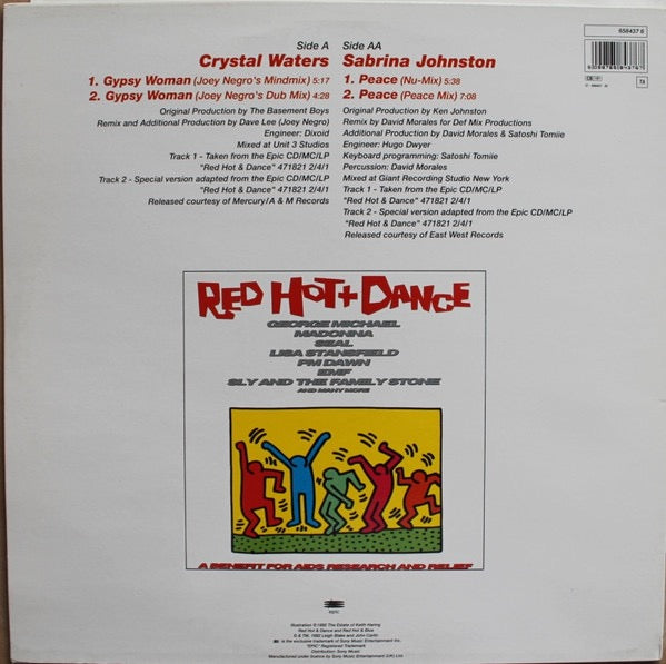 Image of Back Cover of 12" - VG/VG - CRYSTAL WATERS / SABRINA JOHNSTON, Gypsy Woman / Peace (Epic; 658437 6, UK & Europe 1992, Picture Sleeve), Light marks only,  - 3516004C