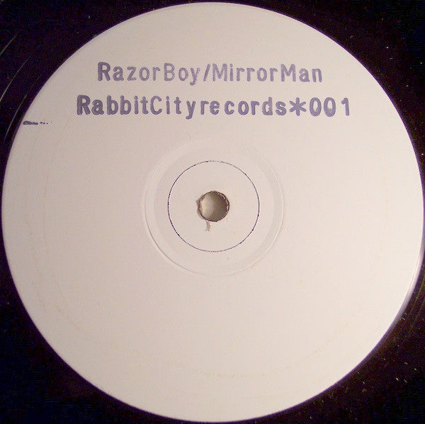 Image of Front Cover of 12" - /VG - RAZORBOY/MIRRORMAN, Cutter Mix / Beyond Control (Rabbit City Records ; 001, UK 1991), strong VG. pen on label,  - 3546054S