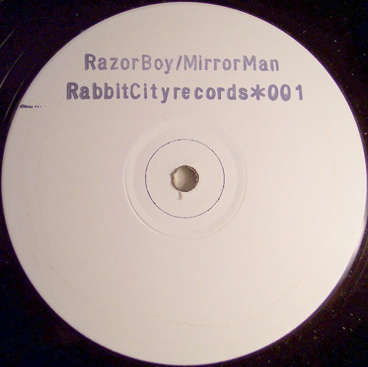 Image of Front Cover of 12" - /VG - RAZORBOY/MIRRORMAN, Cutter Mix / Beyond Control (Rabbit City Records ; 001, UK 1991), strong VG. pen on label,  - 3546054S