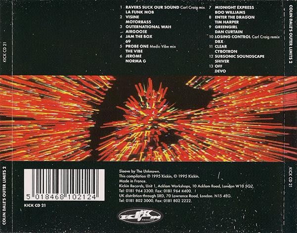 Image of Back Cover of CD - VG+/VG+ - COLIN DALE, Colin Dale's Outer Limits  (Kickin Records ; KICK CD 21, UK 1995, Jewel Case), ,  - 3516023C