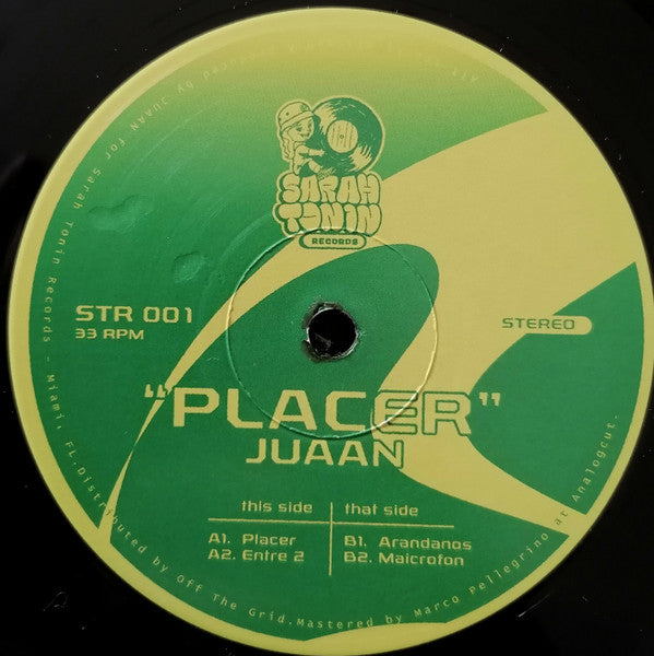 Image of Front Cover of 12" - /G+ - JUAAN, Placer (Sarah Tonin Records ; STR 001, US 2024), Hairline marks only, plays VG/VG+.,  - 3546072S