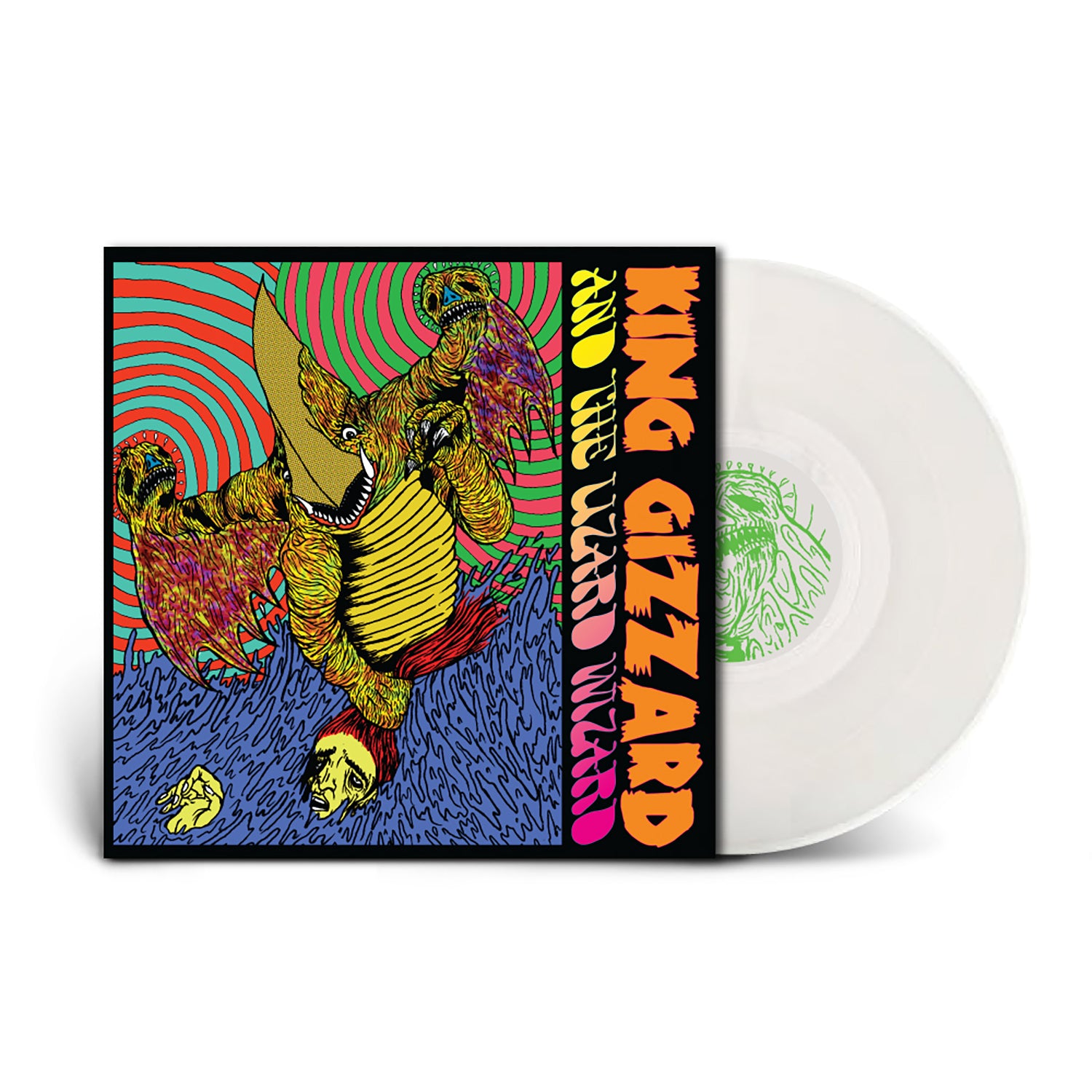 Image of Back Cover of LP - NEW/NEW - KING GIZZARD & THE LIZARD WIZARD, Willoughby's Beach (EP) (Injection Molded Pet Ecosonic LP) (P(Doom) Records; PDOOM-9901, UK 2026 Reissue, Printed Inner, 180g 12" Injection-Molded Crystal Clear Pet Record, 100% Recycled Plastic Over Bag), , Willoughby's Beach is the second EP by Australian psychedelic rock band King Gizzard & the Lizard Wizard. It was originally released on 21 October 2011 and sees the band in their early years of fuzzy garage rock. These records have 