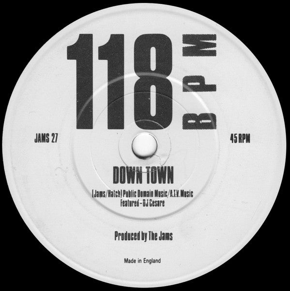 Image of Back Cover of 7" - /VG+ - THE JUSTIFIED ANCIENTS OF MU MU, Down Town (KLF Communications; JAMS 27, UK 1987), ,  - 3556033S