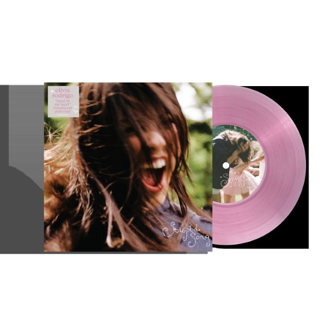 Image of Front Cover of 1x7" - NEW/NEW - OLIVIA RODRIGO, Stupid Song (Interscope; 6121653,  2026, Limited Edition Translucent Pink), , Olivia Rodrigo’s “stupid song” is available as a special 7" vinyl pressing in translucent pink. Featuring the fan-favourite track, the pressing is a standout addition to any Olivia Rodrigo vinyl collection. - 9411582C