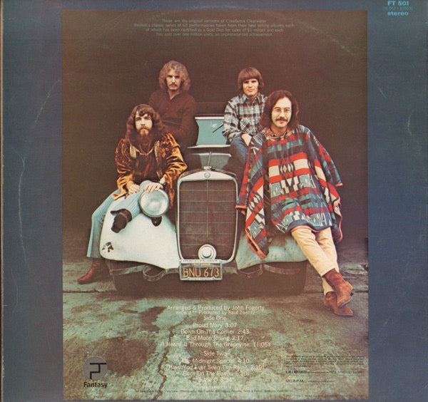 Image of Back Cover of LP - VG/VG - CREEDENCE CLEARWATER REVIVAL, Creedence Gold (Fantasy Brown Labels With Made In Gt Britain ; FT 501, UK 1973 Reissue), Strong VG,  - 3516088C