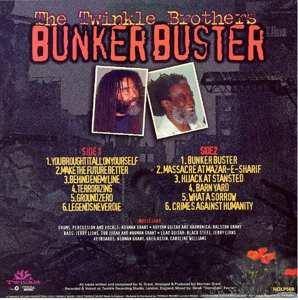 Image of Back Cover of LP - VG+/VG+ - THE TWINKLE BROTHERS, Bunker Buster (Twinkle Music; NGLP568, UK 2012), ,  - 3516150C