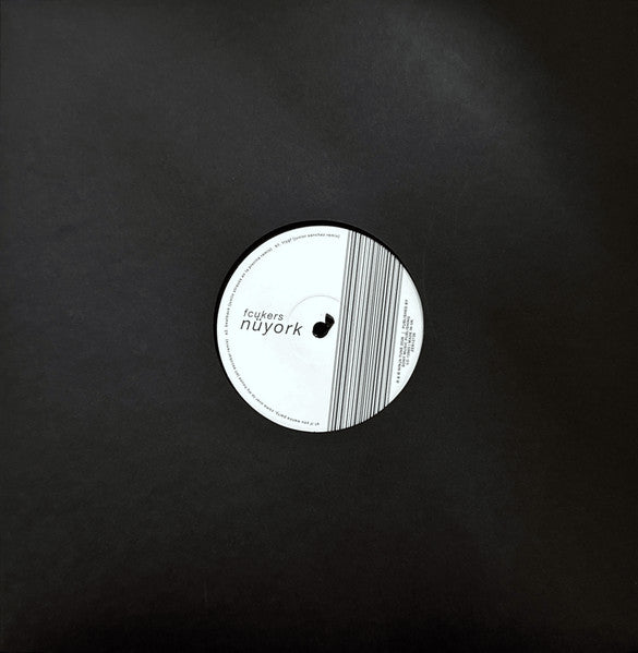 Image of Front Cover of 12" - NEW/NEW - FCUKERS, N�york (Ninja Tune; ZEN12739,  2026, 140g), , Fcukers hand their acclaimed debut album '�' over to three heavyweight names in New York dance music for 'n�york', a three-track remix EP arriving as a special edition white label. Eli Escobar, disco veteran Justin Strauss (with longtime collaborator Andrew Raposo) and Junior Sanchez each rework a track from  '�' into a club-ready companion piece. Fcukers are the New York duo of Jackson Walker Lewis and Shanny Wis