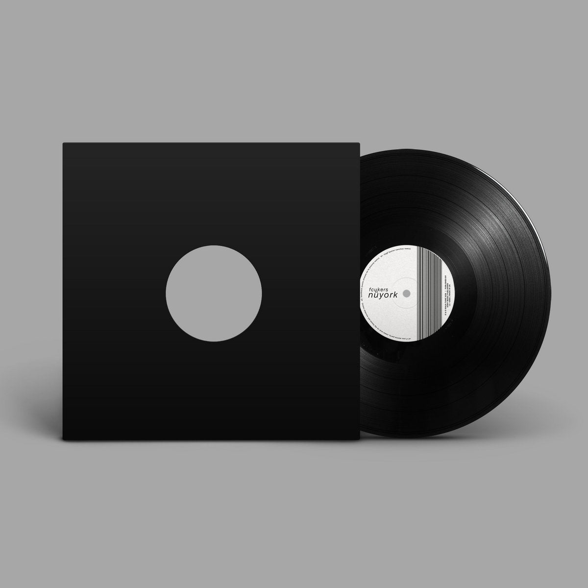 Image of Back Cover of 12" - NEW/NEW - FCUKERS, Nüyork (Ninja Tune; ZEN12739,  2026, 140g 12" White Label), , Fcukers hand their acclaimed debut album 'Ö' over to three heavyweight names in New York dance music for 'nüyork', a three-track remix EP arriving as a special edition white label. Eli Escobar, disco veteran Justin Strauss (with longtime collaborator Andrew Raposo) and Junior Sanchez each rework a track from  'Ö' into a club-ready companion piece. Fcukers are the New York duo of Jackson Walker Lewis