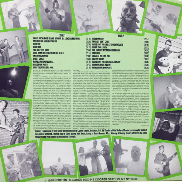 Image of Back Cover of LP - VG+/G+ - JACK STARR, Born Petrified (Norton Records; ED 204, US 1988), ,  - 3546095S