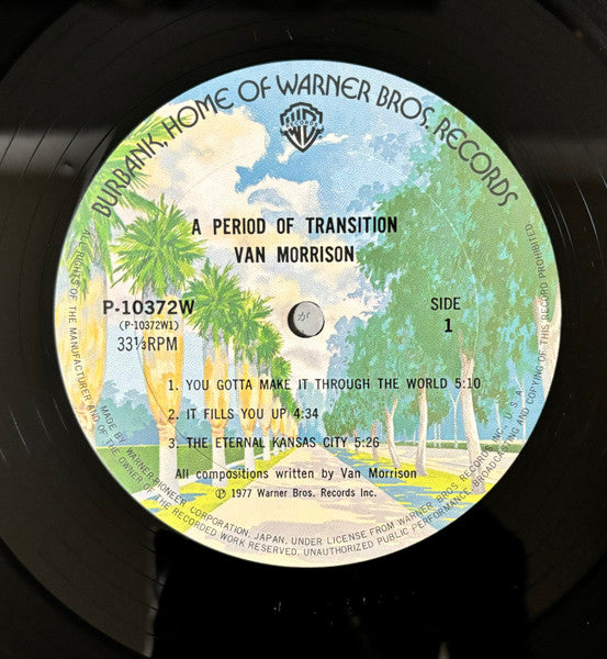 Image of Label Cover of LP - VG+/VG+ - VAN MORRISON, A Period Of Transition (Warner Bros. Records; P-10372W, Japan 1977, Insert, With Obi), ,  - 3516083C