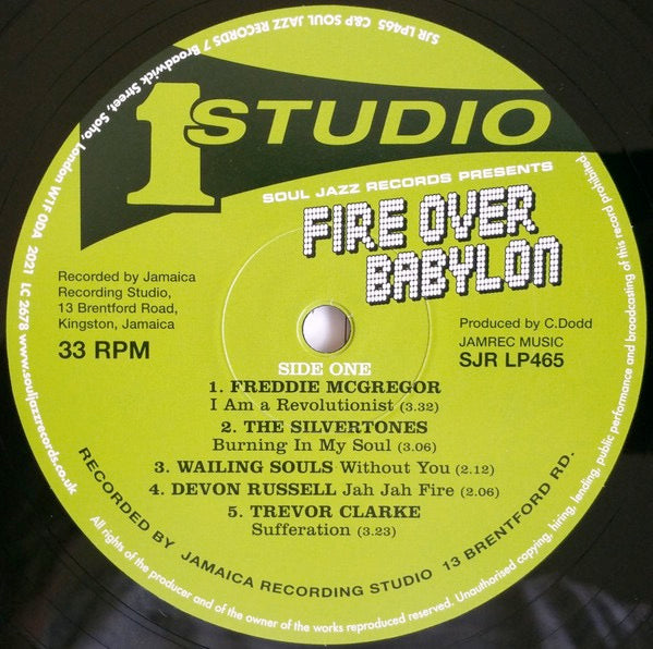 Image of Label Cover of 2xLP - EX/EX - VARIOUS ARTISTS, Fire Over Babylon (Dread, Peace And Conscious Sounds At Studio One) (Soul Jazz Records; SJR LP465, UK 2021, Gatefold, 2 Inners), ,  - 3516185C