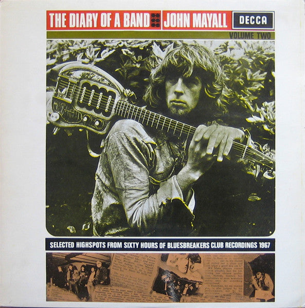 Image of Front Cover of LP - VG/VG - JOHN MAYALL, The Diary Of A Band Volume Two (Decca Unboxed Blue Labels With JT Tax Code ; SKL 4919, UK 1968, Laminated Front Sleeve With Indicator Hole , Stereo), ,  - 3516093C