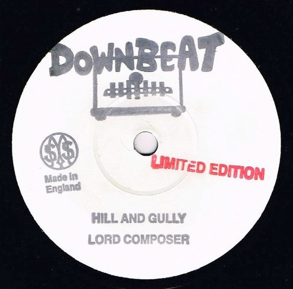 Image of Front Cover of 7" - /VG+ - LORD COMPOSER / LORD MESSAM, Hill And Gully / Linstead Market (Downbeat Records; DB-003, UK 2003 Reissue, Stamped White Label, Solid Centre), ,  - 3516203C