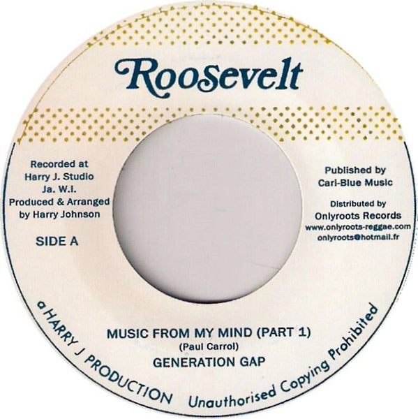 Image of Front Cover of 7" - /VG+ - GENERATION GAP, Music From My Mind (Roosevelt; , France 2012 Reissue), ,  - 3516204C
