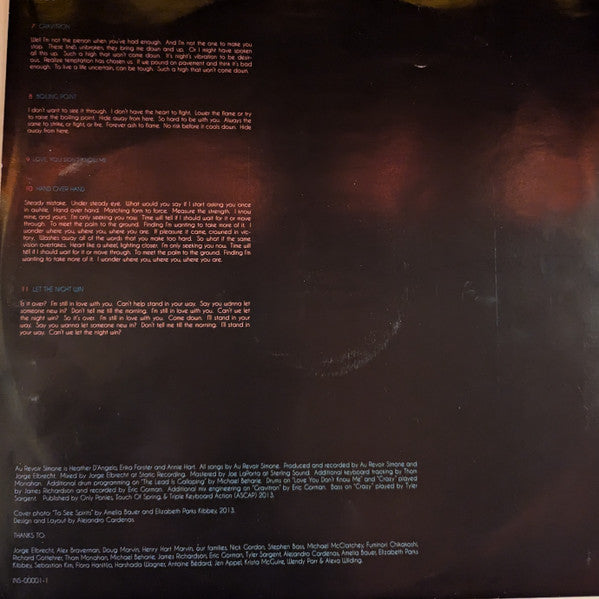 Image of Back Cover of LP - VG+/VG+ - AU REVOIR SIMONE, Move In Spectrums (Moshi Moshi Records; MOSHILP53, UK 2013, Inner, Mispress on Red Wine Vinyl, NOT Pink Vinyl), ,  - 3526090E