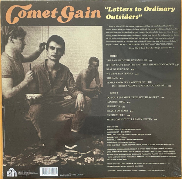 Image of Back Cover of LP - EX/EX - COMET GAIN, Letters To Ordinary Outsiders (Tapete Records; TR575, UK & Europe 2025, Inner, Pink Vinyl), ,  - 3526093E