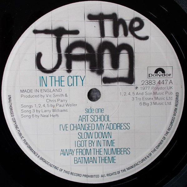 Image of Label Cover of LP - VG/VG+ - THE JAM, In The City (Polydor; 2383 447, UK 1977, White Polydor Logo on FRont Sleeve), Gold 'Limited Edition Special Price' Stamp on Front Sleeve,  - 3526101E