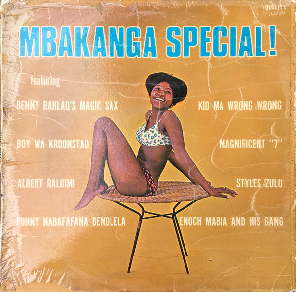 Image of Front Cover of LP - G+/G+ - VARIOUS, Mbakanga Special (Quality; LTJ 233, South Africa 1969, Laminated Flipback Sleeve), Strong G+, light marks only. Sleeve is all intact, but worn with laminate creasing.,  - 3526057E