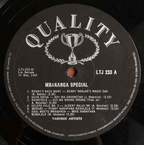 Image of Label Cover of LP - G+/G+ - VARIOUS, Mbakanga Special (Quality; LTJ 233, South Africa 1969, Laminated Flipback Sleeve), Strong G+, light marks only. Sleeve is all intact, but worn with laminate creasing.,  - 3526057E