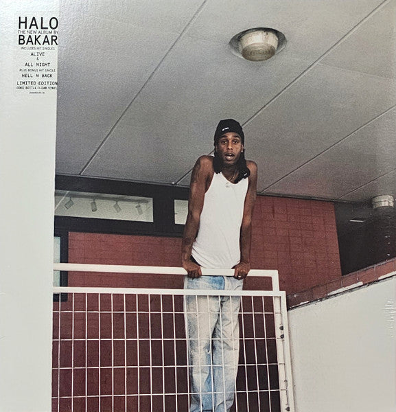 Image of Front Cover of LP - VG+/VG+ - BAKAR, Halo (Epic; 19658832151, US 2023, Picture Sleeve, Inner, Coke Bottle Clear Vinyl), Disc looks unplayed, sleeve has minor storage marks but still looks great, Halo is the second album by British musician Bakar, released on 22 September 2023 through Black Butter Records. The album contains a duet version of Bakar's 2019 single "Hell n Back" featuring American singer Summer Walker.Dork's Rebecca Kesteven called it "ambient, down-to-earth, and introspective" as we