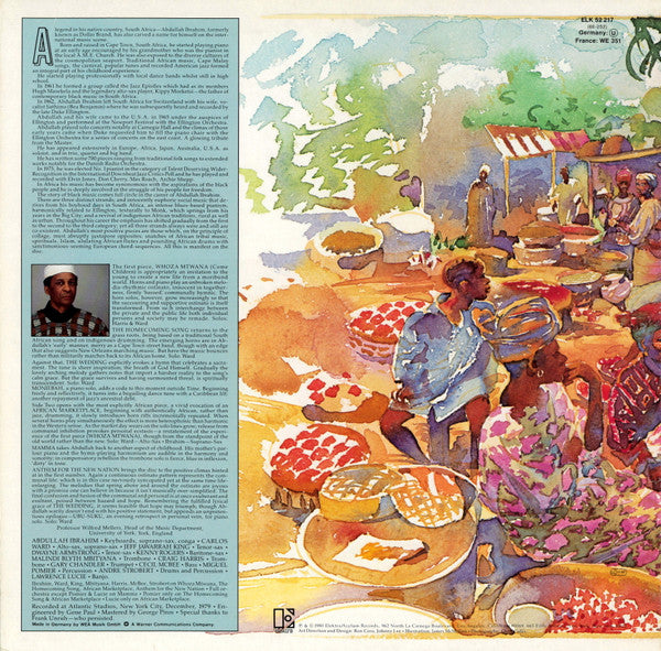 Image of Back Cover of LP - VG/VG+ - DOLLAR BRAND, African Marketplace (Elektra; ELK 52 217, Germany 1980, Picture Sleeve), ,  - 3526059E