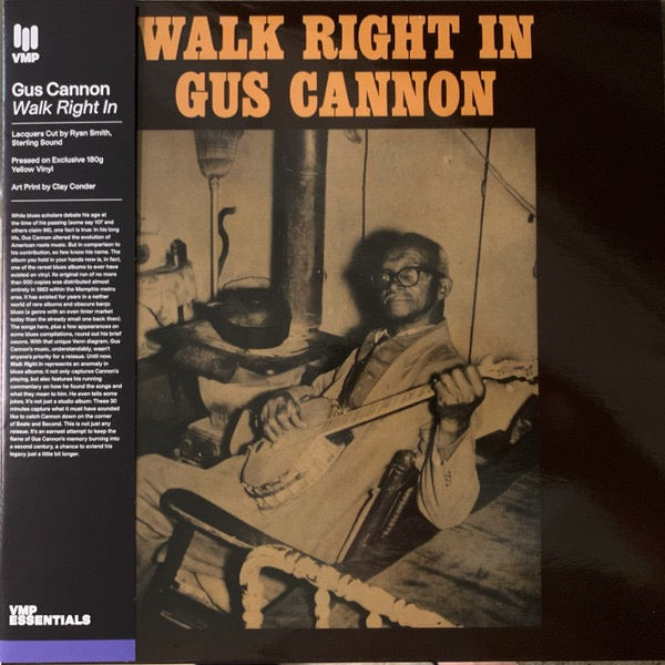 Image of Front Cover of LP - VG+/EX - GUS CANNON, Walk Right In (Stax; 702, US 2024 Reissue, Pasteback Sleeve, Insert, With Obi, Yellow Vinyl), ,  - 3516311C
