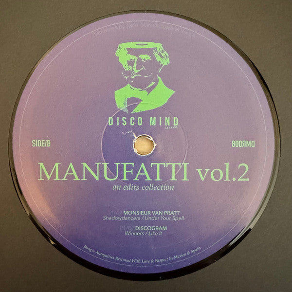 Image of Front Cover of 12" - /VG+ - MONSIEUR VAN PRATT, DISCOGRAM, Manufatti Vol 2 (Disco Mind Records; DMR008, Italy 2026, Plain Sleeve), , A1 Monsieur Van Pratt - Shadowdancers	A2 Monsieur Van Pratt   Under Your Spell	B1 DISCOGRAM   WinnersB2 DISCOGRAM   Like It - 3526061E